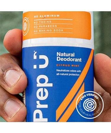Prep U Natural Deodorant for Boys, Teens, and Men - EWG Verified, Vegan, Fresh Citrus Mint Scent - 2.5 Fl Oz (2 Pack) - Buy Online on GoSupps.com