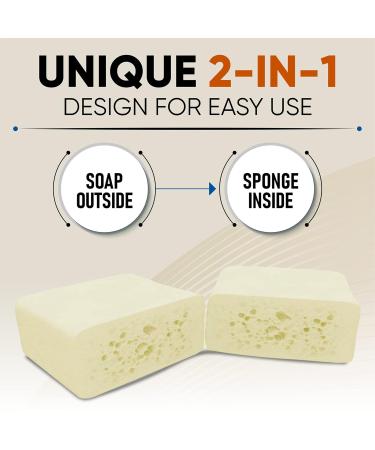 T.Taio Esponjabon Soap Sponge 2-Pack | Mother of Pearl & Oatmeal | Shower Scrubber & Bath Wash | Massage & Lather | Bathroom Accessories - Buy Online on GoSupps.com
