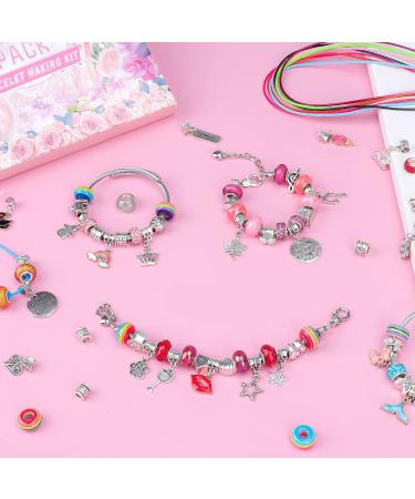 115PCS Charm Bracelet Making Kit for Girls - DIY Jewelry Crafts Set with Beads, Charms, String - Valentine's Day Gift for Teen Girls (Ages 8-12) - Buy Online on GoSupps.com