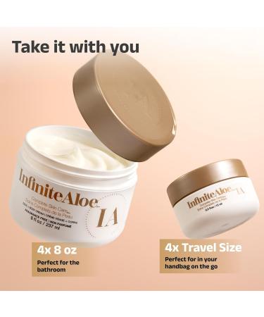 InfiniteAloe Complete Skin Care, Aloe Vera Powered Face and Body Cream for Dry Skin Relief, Fragrance Free - 4 Large Jar 8 oz & 4 Travel Jar 0.5 oz Fragrance Free (4) 8 Ounce + (4) .5 Ounce - Buy Online on GoSupps.com