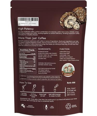 Mushroom Coffee Adaptogenic 6 Mushrooms with Lion's Mane Reishi Cordyceps Shiitake King Trumpet & Turkey Tail Instant Coffee Powder for Energy Digestion & Immune Support 30 Servings 6.35 Ounce (Pack of 1) - Buy Online on GoSupps.com