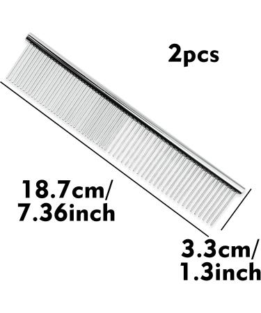 Stainless Steel Pet Grooming Comb 19 x 3.5 cm Rounded Teeth Dog Comb Greyhound Comb Grooming Tools for Large Medium and Small Dogs Cats Horse - Buy Online on GoSupps.com