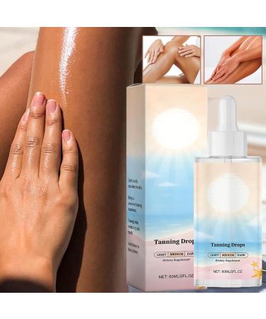 Sans Soleil Self-Tanning Drops - Self-Tanning Body Care for Face and Body 60 ml - Brightening & Nourishing Solution for Arms Legs Back - Men Women - Ideal for Beach & Travel - Buy Online on GoSupps.com