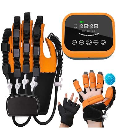 XUETAO Rehabilitation Robot Gloves  Hand Dysfunction Patient Training Device Stroke Hemiplegia  Finger Exerciser Hand Strengthener Finger Orthosis for Relief Cramps(Color:Left Hand Size:Medium) Medium Left Hand