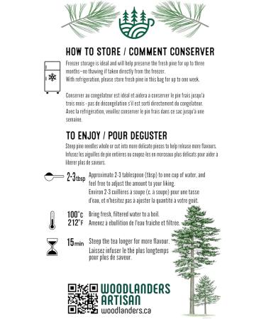 Woodlanders Artisan Organic Canadian Eastern White Pine Needle Tea (LOOSE LEAF) Fresh Loose Leaf Whole Pine Needle Tea and a Product of Canada ::: 1/2 pound (lb) / 227g / 8oz ::: woodlanders.ca 227 g (Pack of 1) - Buy Online on GoSupps.com