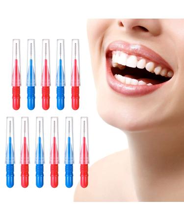 150 Count Interdental Brush Toothpick Flossers - Red Blue 0.1/0.12 Inch - Oral Care Tool for Tooth Cleaning - Buy Online on GoSupps.com