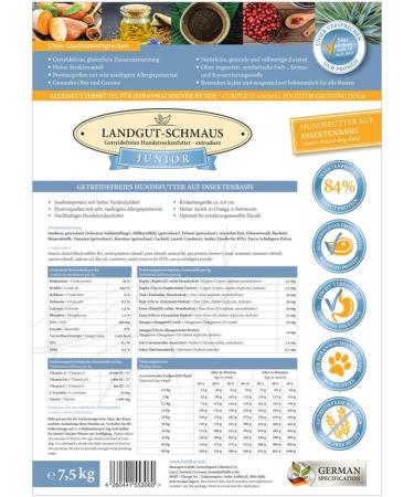 Bellfor - Dry food for puppies - Landgut-Schmaus Junior grain-free with insect protein - Hypoallergenic food for dogs (7.5) - Buy Online on GoSupps.com