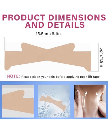 20 PCS Neck Lift Tape Neck Lift Tape Invisible Behind Neck Reusable Neck Wrinkle Patche Skin Tape for Women Loose Skin Improve Neck Lines and Wrinkles - Buy Online on GoSupps.com