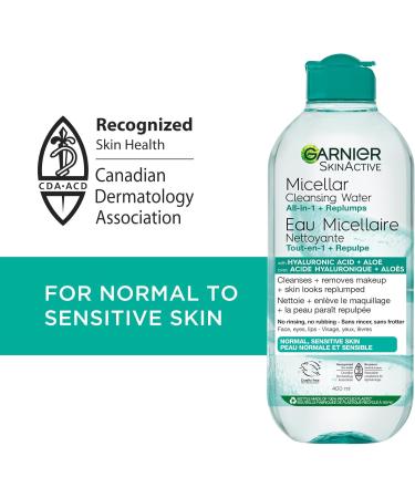 Garnier Micellar Cleansing Water Face Cleanser and All-In-1 Hydrating and Replumping Makeup Remover With Hyaluronic Acid and Aloe For Normal To Sensitive Skin Cruelty Free Vegan 700ml Unscented 700 ml (Pack of 1) - Buy Online on GoSupps.com