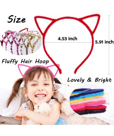 Krgiqn 24 Colors Cat Ear Headbands - Fluffy Hair Hoop Hairband for Girls & Adults - Party Decoration & Birthday Gifts - 24 Pcs - Buy Online on GoSupps.com