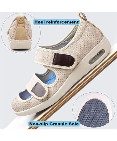 FZYUAN Diabetic Shoes for Elderly Swollen Feet - Extra Wide Memory Foam Sneakers for Women/Men - Easy On/Off Closed Toe Black - Size 12 Women/Size 9 Men - Buy Online on GoSupps.com