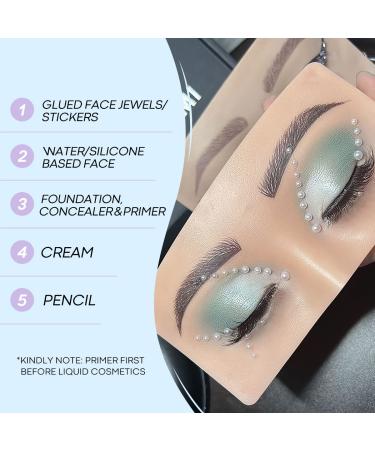 IMAKEUPNOW 3D Realistic Makeup Practice Face Board with Cleaning Brush - Ideal for Eyeshadow, Eyeliner, Eyebrow, Lash Mapping - Perfect for Makeup Artists and Self-taught Models - Buy Online on GoSupps.com
