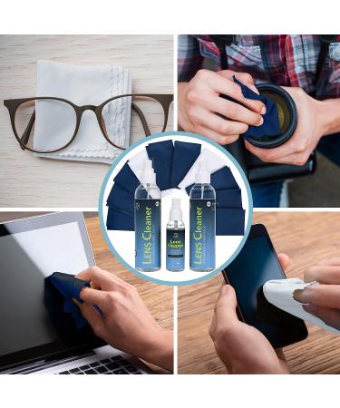 Yogo Vision Lens Cleaner Spray Kit | Ammonia-Free, Streak-Free, Safe for Eyewear & Electronics | Includes 2 8oz Bottles, 1 2oz Eyeglass Cleaner & 10 Microfiber Cloths - Buy Online on GoSupps.com