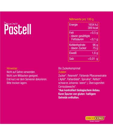 Decocino Bio Streudekor Pastell - 50g | Colorful Vegan Sugar Sprinkles for Cakes Cupcakes & Cake Pops - Organic Quality - Buy Online on GoSupps.com