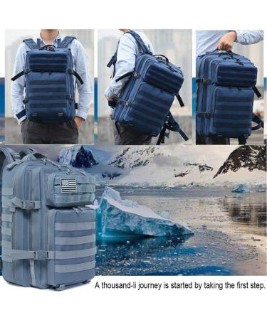 LHI Military Tactical Backpack 45L for Men and Women - Army Assault Pack Rucksack with Molle System in Grey - Buy Online on GoSupps.com