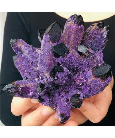 Natural Purple Ghost Phantom Quartz Crystal Cluster Crystal Druse Specimen Minerals Reiki HOMEZHOU 600-800g - Buy Online on GoSupps.com