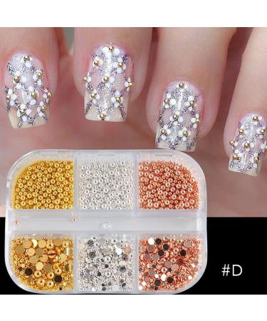 DIY Manicure Jewelry Acrylic Decor Crystal Caviar Beads Five Petal Flower Resin Candy Color Nail Rhinestones(D) - Buy Online on GoSupps.com