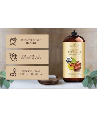 Organic Jojoba Oil - 828 ml - 100% Pure & Natural for Skin, Face, and Hair - Moisturizing Anti-Aging Formula for Men and Women - Buy Online on GoSupps.com