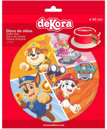 dekora Paw Patrol Wafer Disc for Cake Edible Cake Topper for Children's Birthday Cake Round 20 CM - Buy Online on GoSupps.com