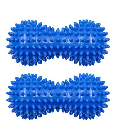 Nuzamas 2 pieces of peanut massage ball peanut massage ball hand-foot massager roller ball for muscle relaxation yoga trigger point therapy acupuncture massage blue