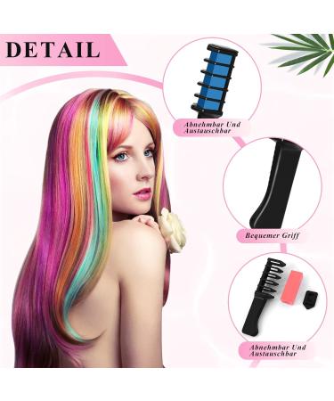 Rememenly 10-Piece Hair Chalk Comb Set | Temporary Hair Color for Kids & Adults | Washable Hair Chalk for Parties Birthdays & Halloween - Buy Online on GoSupps.com