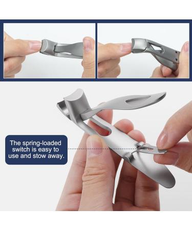 Premium Angled Head Nail Clippers for Seniors and Thick Nails - Steel Toenail Cutter for Men and Women - Buy Online on GoSupps.com