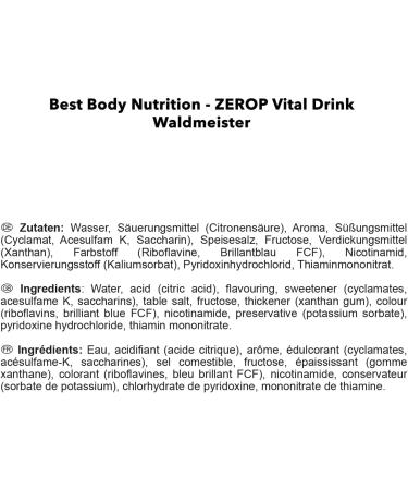 Best Body Nutrition Vital Drink Zerop - Waldmeister Syrup Sugar-Free Concentrate (1:80 Ratio 80L Total) - 2 Pack - Original Beverage Concentrate - Buy Online on GoSupps.com