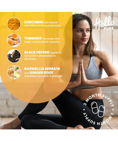 Turmeric Capsules 5000mg with Black Pepper & Ginger - 180 Vegan Capsules, 95% Curcumin Extract - Triple Strength Formula, 3 Month Supply - Buy Online on GoSupps.com