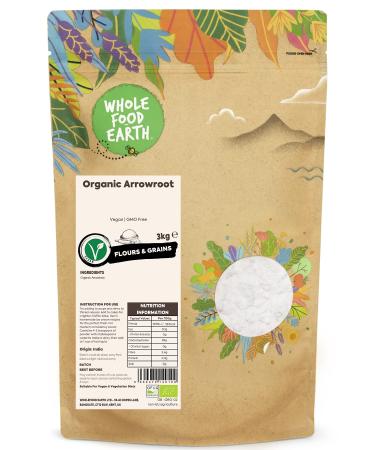 Wholefood Earth Organic Arrowroot 3kg Vegan | GMO Free | Certified Organic - Buy Online on GoSupps.com