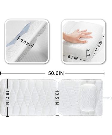 Full Body Bath Pillow for Tub with Lumbar Support, Suction Cups, Free Bath Brush & Ball - Buy Online on GoSupps.com