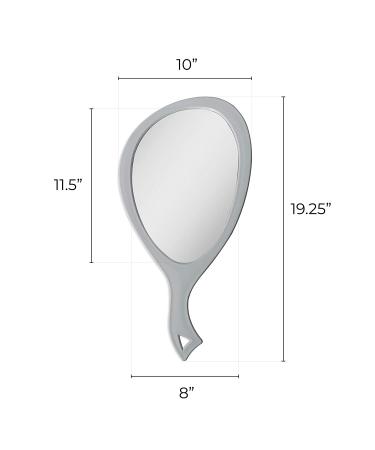 Zadro Large Hand Mirror with Handle - Salon Stylist's Big Handheld & Wall Mounted Black Onyx Mirror (19 x 10) - Buy Online on GoSupps.com