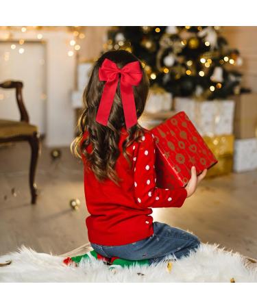 2 Pack Bow Hair Clips Pink Hair Bows for Women Girls Large Bow Clips Hair Barrette Hair Accessories(Black Red) - Buy Online on GoSupps.com