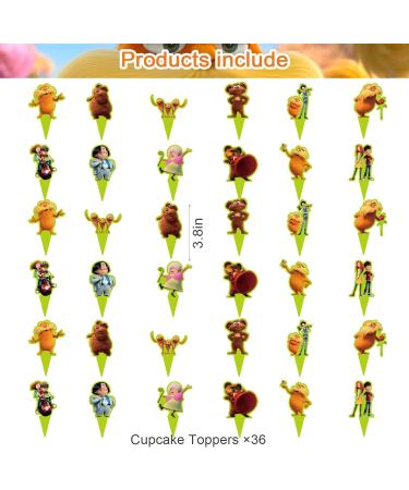 37 Pcs Lorax Cake Topper and Cupcake Toppers Set Lorax Birthday Party Supplies for Lorax Birthday Decorations - Buy Online on GoSupps.com