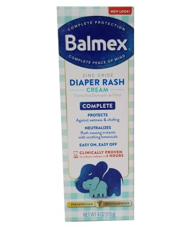 Balmex Diaper Rash Cream With Zinc Oxeie & Vitamin E 4 Oz/ 2 Pack