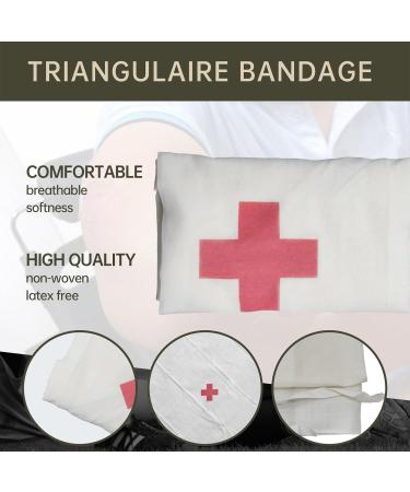 10 Count Triangular Bandage 37x37x53 | 100% Cotton First Aid Sling Splint & Head Bandage - Versatile & Essential | Fast International Shipping - Buy Online on GoSupps.com