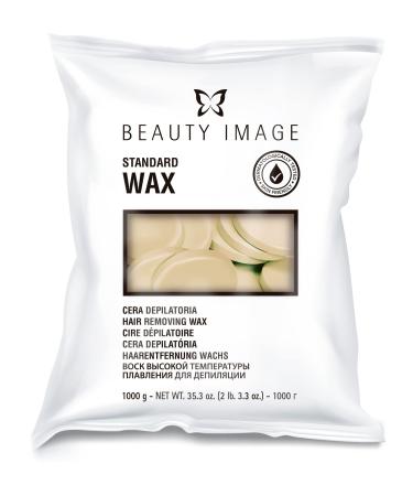 Beauty image simply melting depilatory wax.Hair removal without stripes for body armpits face eyebrows and sensitive areas.Suitable for sensitive skin.White 1 kg