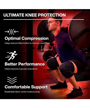 UFlex Knee Compression Sleeve Support - Non Slip Knee Brace for Pain Relief - Red, Medium - Buy Online on GoSupps.com