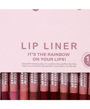  Evember Red Lip Pencil | 12 Colors Long-Lasting Matte Makeup Natural Makeup Soft and Blendable Lip Liner | For Home Travel Day Night Party Wedding Winter Autumn Spring Office School - Buy Online on GoSupps.com