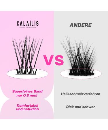 Calailis DIY Individual Eyelashes - 120 PCs D Curl Cluster Lashes for Home Application (10-16mm A12 Mix) | Shop Quality Lash Extensions - Buy Online on GoSupps.com