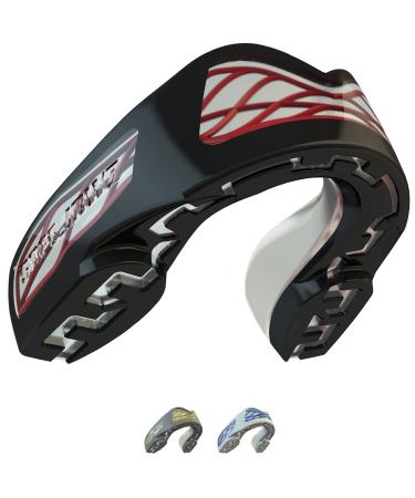 Safejawz Nitro adults and junior mouth protection with case for boxing basketball lacrosse football MMA martial arts hockey and all contact sports (black)