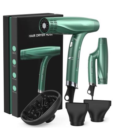 Hair Dryer - 110000 RPM High-Speed Brushless Motor Negative Ionic Blow Dryer for Fast Drying Low Noise Thermo-Control Hair Dryers with Magnetic Nozzle 12 Modes Intelligent Constant Temperatu