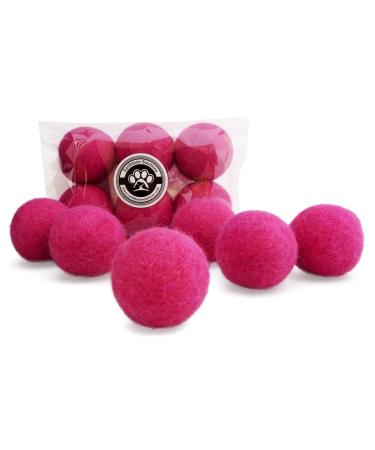 Earthtone Solutions Wool Cat Toys - Felt Cat Toy Balls for Small Pet Fetch and Play - Eco Friendly Quiet Wool Ball Cat Toy for Cats and Kittens - Choose Your Colors Pink