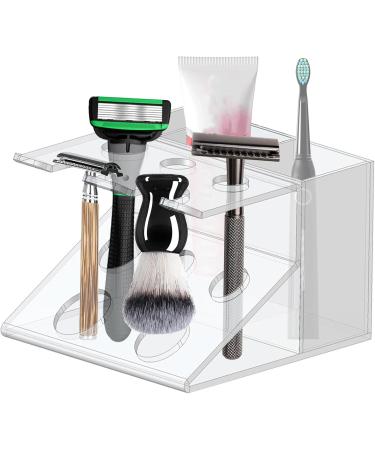 Buy Buerfu Acrylic Razor Holder & Multifunctional Organizer - Shaving Brush Toothbrush & Cosmetic Storage Stand - Buy Online on GoSupps.com
