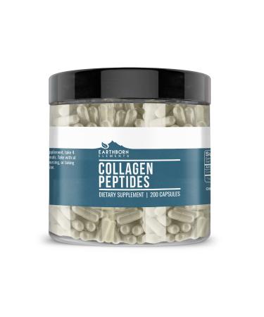 Earthborn Elements Collagen Peptides 200 Capsules Pure & Undiluted No Additives 1 Count (Pack of 200)
