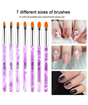 Olakin 7-Piece Nail Brush Set | Professional Gel Brushes for DIY Nail Art | Essential Salon Tools - Buy Online on GoSupps.com