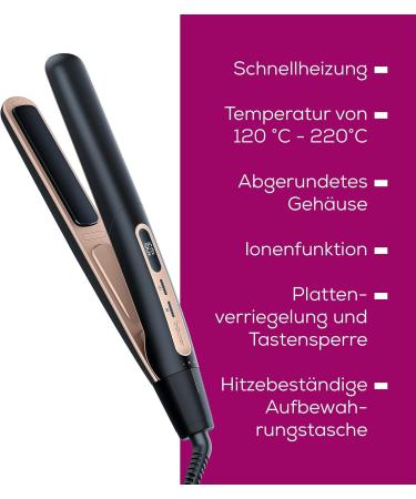 Beurer HS 100 Hair Smoothing Iron - Quick 12 Sec Heating Ceramic Coating Ionic Shine & Curled Styles - Buy Online on GoSupps.com