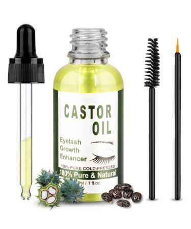 Organic Castor Oil, Cold Pressed, Pure - 100% Natural Care stimulates and strengthens the growth of hair, beard, eyelashes, eyebrows, nails, cuticles and skin