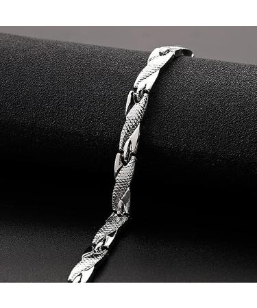 Men's Stainless Steel Dragon Pattern Arm Chain | Magnetic Therapy Bracelet for Arthritis Pain Relief - Buy Online on GoSupps.com