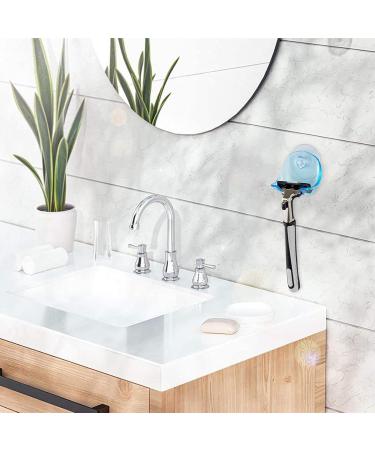 Rianpesn Suction Cup Razor Holder - Clear Removable Hanger for Towel Bathrobe & Bathroom Storage - Blue - Buy Online on GoSupps.com
