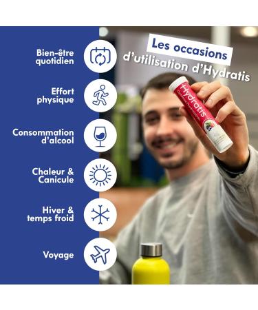 HYDRATIS - Peach Effervescent Lozenges - Optimizes Hydration - Rich in Minerals - Low Sugar - Light Tastes - Sport Cramps Recovery - 20 Lozenges 1 Tube white - Buy Online on GoSupps.com